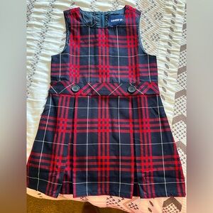 Girls Lands End Plaid Dress 3T